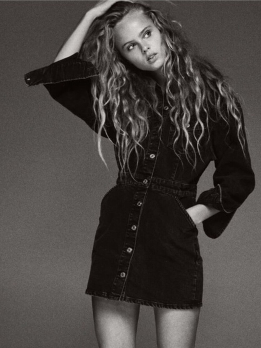 ZARA Cotton Denim Mini Shirt Dress